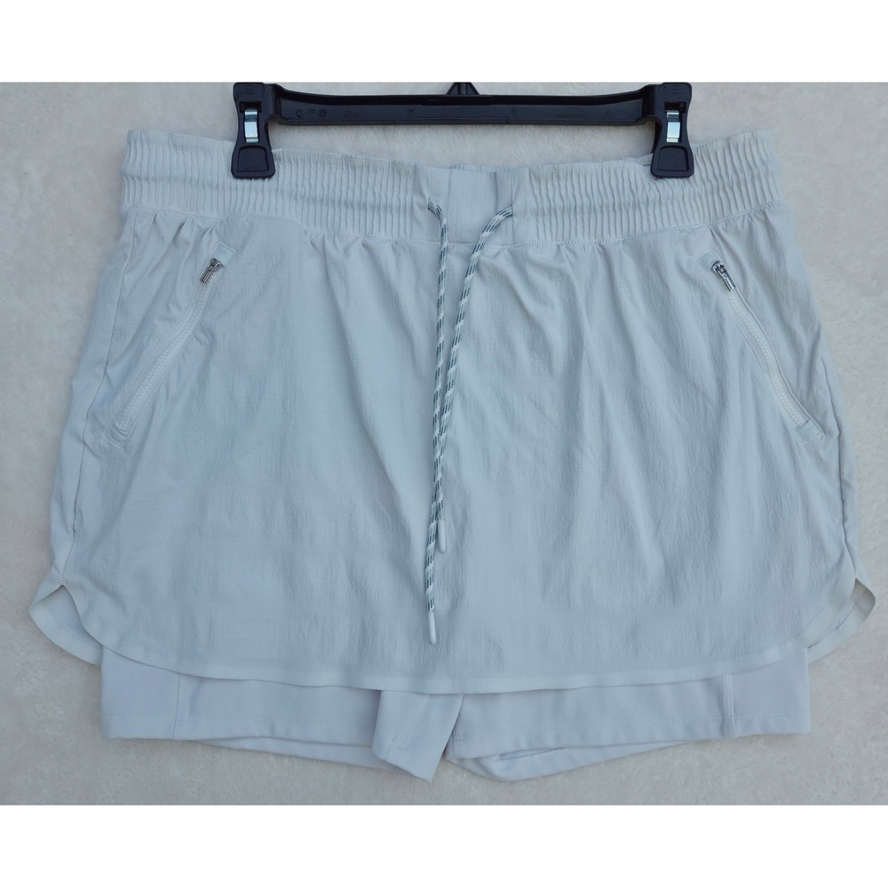 Athleta Women Trekkie Skort 14 White Nylon Spandex Hiking Tennis 798604-00